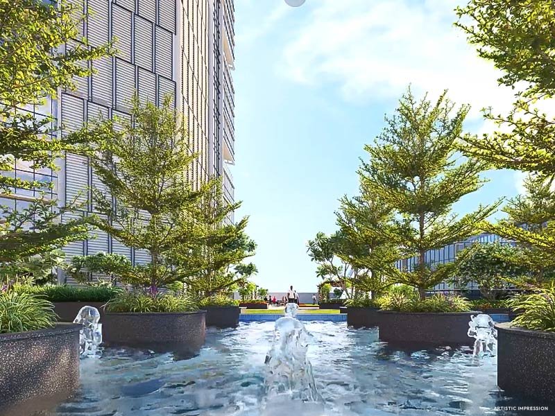 Planters with water feature